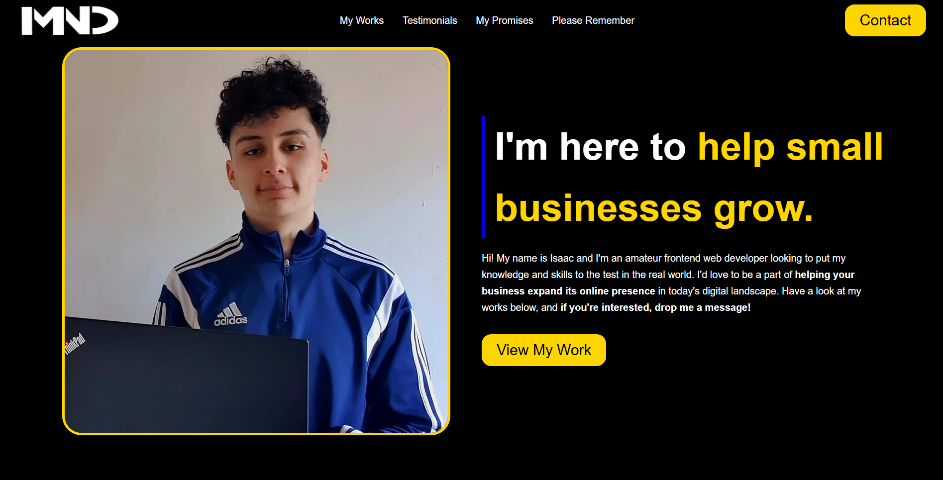 An image of the top of this website, made by Isaac MND